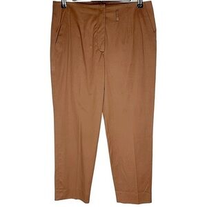 ESCADA Luxury Straight Leg Cropped Ankle Brown Pants
